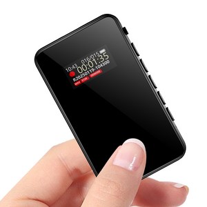 RUN기술 휴대용 소형 녹음기 고성능 강의 고음질 녹음 장시간, 64GB 메모리 카드 내장