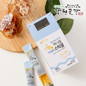 강원도 천연벌꿀 꿀스틱 허니쉼 야생화꿀 30포 450g, 1개