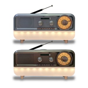 USB 라디오 블루투스 레트로 아날로그 무선 스피커, 골드