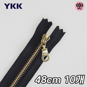 퀼팅맘 YKK지퍼 납작 골드 메탈지퍼 3호, 10개, 블랙