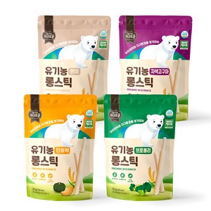 지구로운 유기농아기과자 롱스틱4종세트, 1세트, 지구로운 유기농 롱스틱 4종 세트, 120g