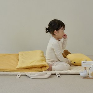 콤마씨 실키코튼 분리형 낮잠패드 세트 (5color)+이불가방 (패드+이불+베개+이불가방), 버터바나나