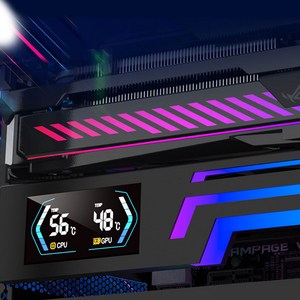 그래픽카드 지지대 ARGB 실시간 온도 디스플레이 POWER-TRAIN Z-X6, 블랙