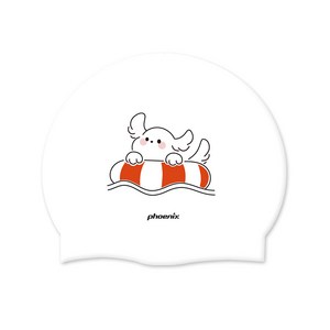 피닉스 PSC-03 디자인 실리콘 수영모 스위밍퍼피 화이트, 단품