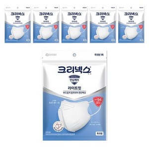 크리넥스 라이트핏 보건용 마스크 특대형 KF94, 흰색, 5개입, 6개