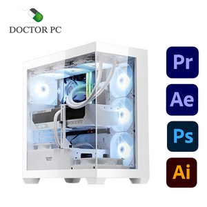 닥터PC 4K 영상편집 컴퓨터 조립PC 동영상 게이밍 프리미어프로 스케치업 유튜브 방송용 스케치업, 화이트, 4. 13400+4060+32G, 500GB, 32GB, WIN11 Home