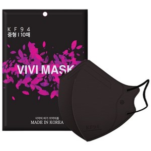 VIVI 비비 KF94 중형 새부리형 황사방역 컬러마스크 홈쇼핑 베스트 100매, 블랙