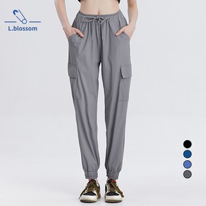 엘블로썸 여름 여성 찰랑 아이스 스판 카고 조거팬츠 (벤츄리원단)