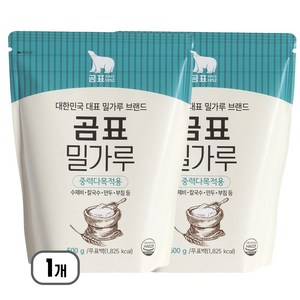 곰표 중력분 무표백 밀가루 지퍼백 소용량 구성, 1개, 1kg
