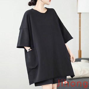 지홍 오버핏 빅사이즈 반팔 면티 롱티셔츠 라운드티 88 99 110 아주큰 맨투맨