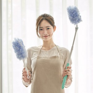 하비비 360도 풍성한 먼지떨이 롱핸들1+기본핸들1 리필12개입, 1개, 화이트