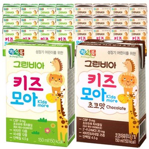 그린비아 키즈모아 소아 영양식 (2가지맛 혼합) 초유유래 특허물질 비타민 미네랄 단백질, 24개, 150ml
