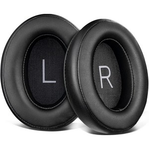 SOULWIT 교체용 이어패드-호환 모델 젠하이저 Sennheiser Momentum 3 무선 노이즈 캔슬링 오버/어라운드 이어 부드러운 소음 차단 메모리 폼 쿠션 1쌍, Protein Leather, Black, 1개