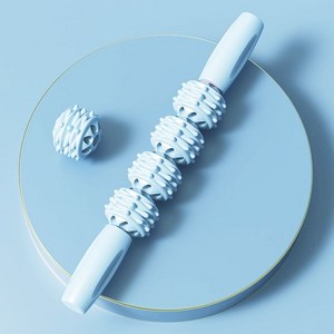 어린이 마사지봉 성인 다리 근육 이완기 마른 종아리 롤러 요가 롤러 아이 키 큰 늑대 이빨봉, 스카이블루물방울마사지봉4라운드