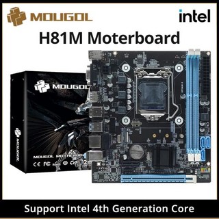MOUGOL H81M 게임용 마더보드 듀얼 채널 DDR3 M.2 NVME PCIEx16 HDMI VGA 인터페이스 LGA 1150 Intel Core 4세대 CPU 지원