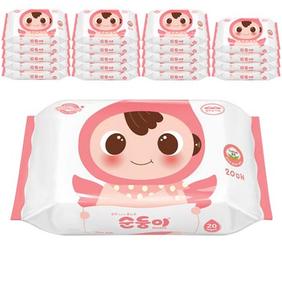 순둥이 베이직 무향 엠보싱 휴대용 아기 물티슈 리필형