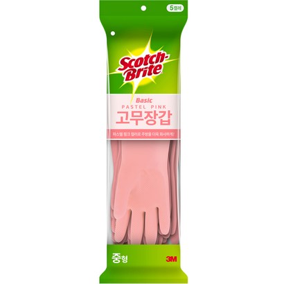 스카치브라이트 고무장갑 중형 5켤레