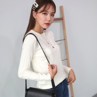 플레이팝 여성용 데일리로 좋은 라운드넥 니트티셔츠