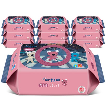 페넬로페 바이탈 플러스 루이사 저자극 아기물티슈 캡형