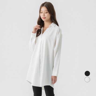 캐럿 여성용 스판 롱 셔츠