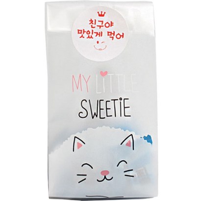 피크닉하우스 반투명 쿠키봉투 냥이 친구야 스티커