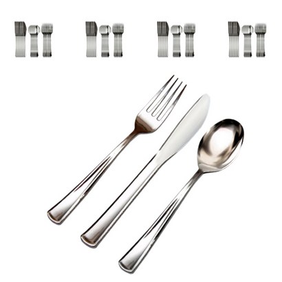 쓱싹 고급 일회용 플라스틱 오닉스 커트러리 6인