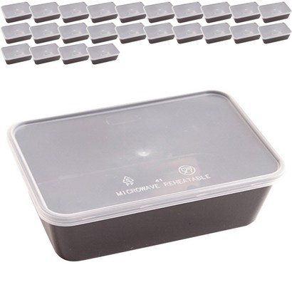 내열강화 블랙직사각 1칸 일회용 도시락 중 T-650A