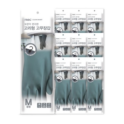 프로그 고리형 고무장갑 중형