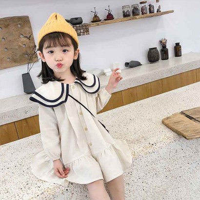 앤젤아이 여아용 앞버튼 프릴 원피스