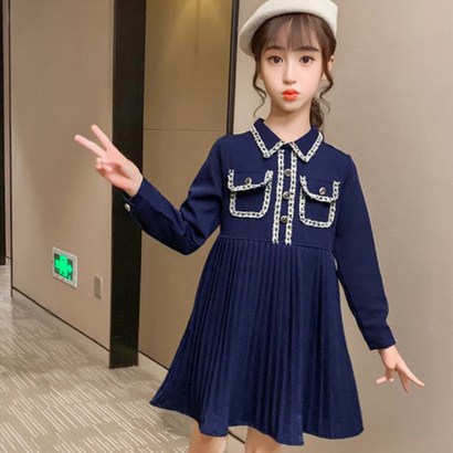앤젤아이 여아용 포켓 주름 원피스