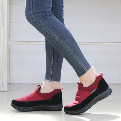 ovshoes 여성용 보온 패딩 슬립온 운동화 럭키