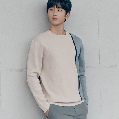마인드브릿지 남성용 블럭 세미 오버 니트 MVKT2102 리뷰후기