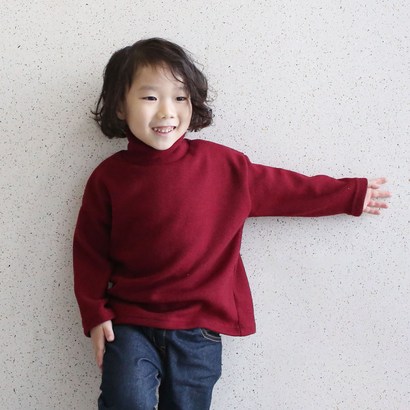 아이크레용 아동용 스판 기모 니트지 폴라티