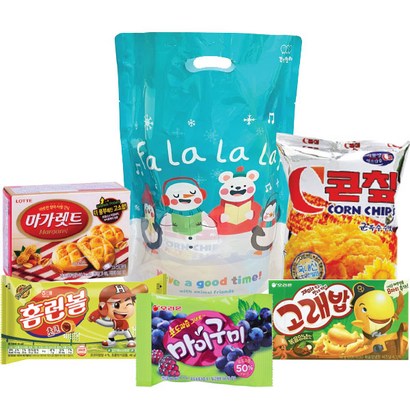 간식토리 크리스마스 애니멀프렌즈 파우치 과자선물세트