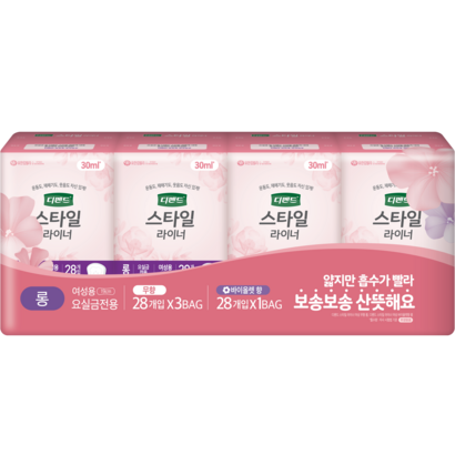디펜드 여성용 스타일 요실금 라이너 무향 롱 28매입 바이올렛향 롱 28매입