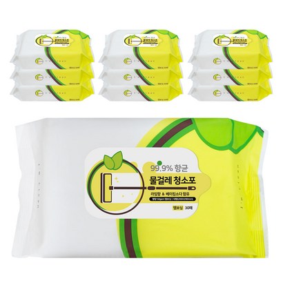 아임클린 베이킹소다 물걸레 청소포 라임향 대형 30매