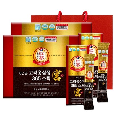 정원삼 6년근 고려홍삼정 365스틱 궁 30개입 쇼핑백 리뷰후기
