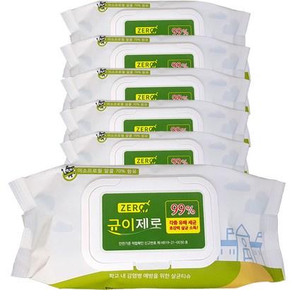 균이제로 살균 소독 티슈 75매 6개 리뷰후기