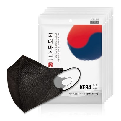 국대마스크 황사 미세먼지 마스크 2D 중형 KF94