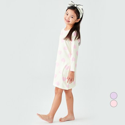 리트리 아동 소프트 피치 긴팔 원피스 실내복 D224
