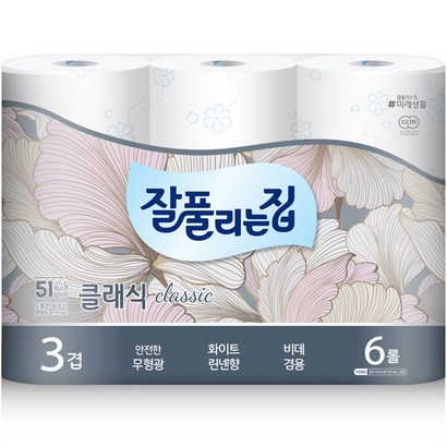 잘풀리는집 클래식 3겹 퀄팅 화장지 25