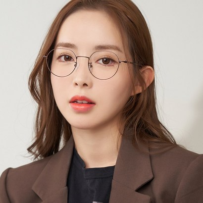 룩스토어 가벼운 심플 크라운판토 메탈테 블루라이트 안경 C3901