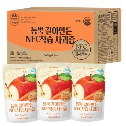 유기농마루 물넣지않고 듬뿍 갈아만든 NFC착즙 사과즙