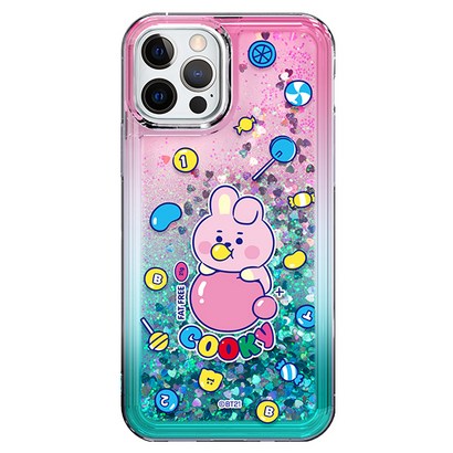 BT21 젤리 캔디 블링 아쿠아 휴대폰 케이스