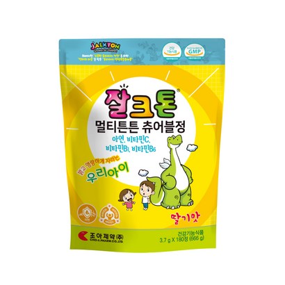 조아제약 잘크톤 멀티튼튼 츄어블정 딸기맛