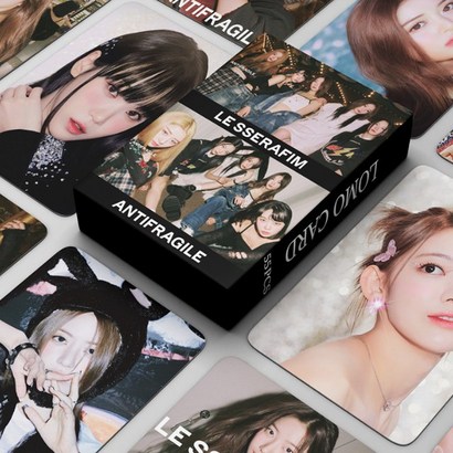 E SSERAFI 르세라핌 안티프래질 포카굿즈 antifraie 포토카드 포카굿즈 포스터 앨범굿즈 사진카드 양면 로모카드 55장