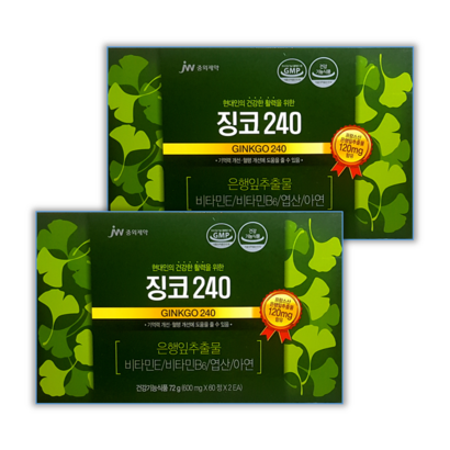 JW중외제약 징코240 면역력&a;혈행개선 영양제 120정 리뷰후기