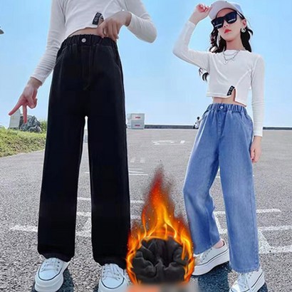 헬로가든 심플와이드 청바지