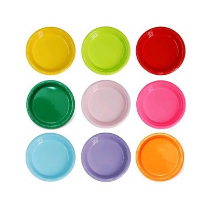 PVC파티접시 소10개입 7인치 PVC접시 칼라접시 일회용접시 테이블장식 홈파티 생일파티 상차림 돌잔치 리뷰후기