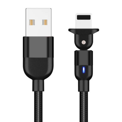 180도 회전 애플 충전 케이블 블랙 게이밍 ㄱ자케이블 usb to 라이트닝